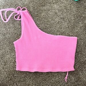 hot pink one strap tank top